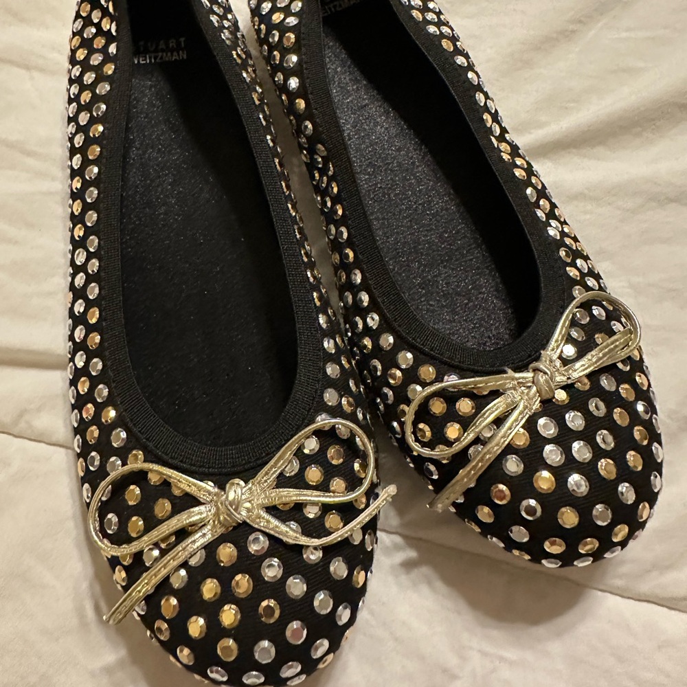 Stuart Weitzman Printed Bow Accents Ballet Flats  - Kids Size 3